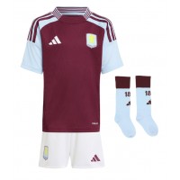 Aston Villa Ezri Konsa #4 Domáci Detský futbalový dres 2024-25 Krátky Rukáv (+ trenírky)